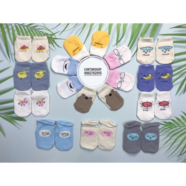 Combo 3 đôi tất bàn xuất Hàn cho bé kids socks có chống trơn