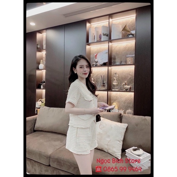 [HÀNG ĐẸP LOẠI 1] Set chân váy trắng cúc ngọc tiểu thư
