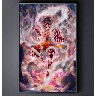 TRANH CANVAS ANIME ONE PIECE Vua Hải Tặc treo tường in theo yêu cầu - Monkey D Luffy