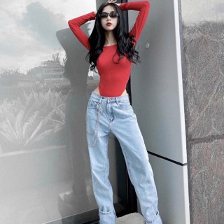 Set áo bodysuit và quần jean