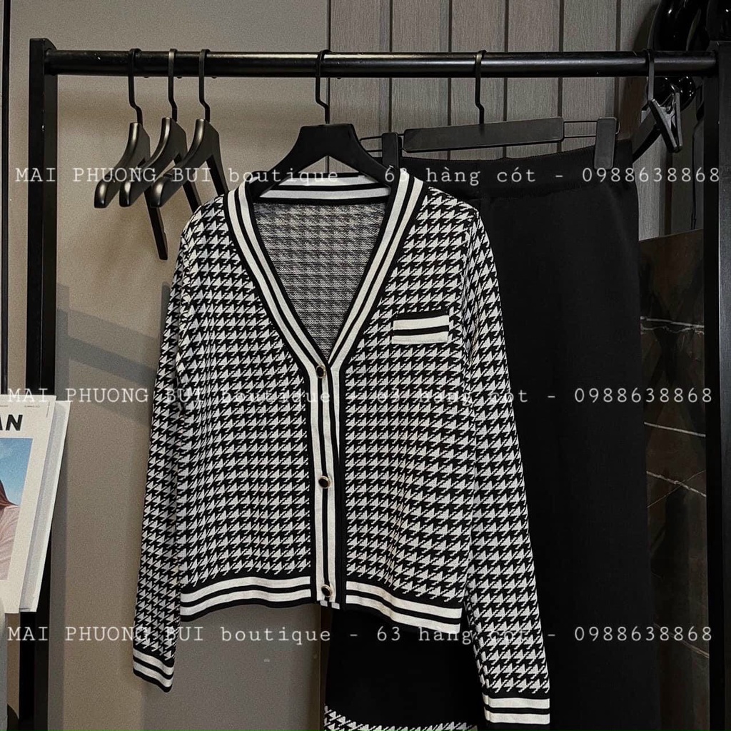 Sét len nữ quảng châu, áo len nữ tay dài phối kẻ caro kèm quần suông cực sang chảnh chất len mịn mềm dày dặn Oanh Shop | BigBuy360 - bigbuy360.vn