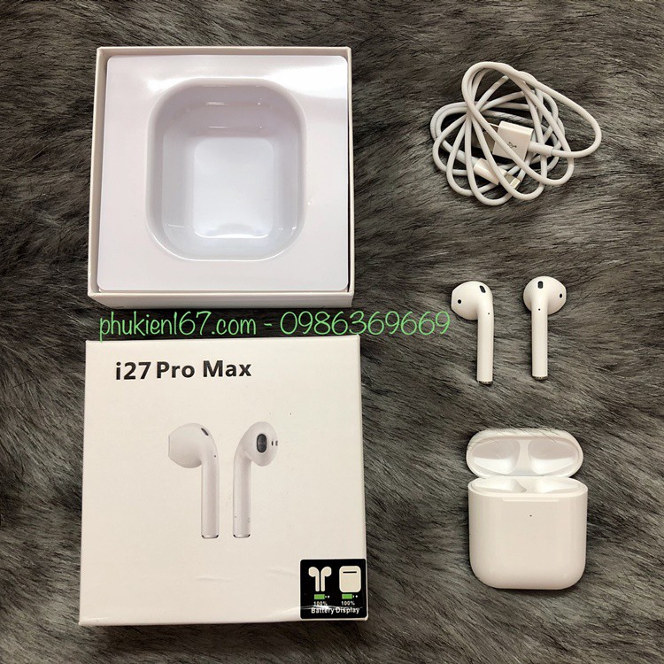 Tai nghe i27 Pro Max - Bluetooth 5.0 - Định vị đổi tên - Sạc không dây - Đầy đủ chức năng cao cấp | BigBuy360 - bigbuy360.vn