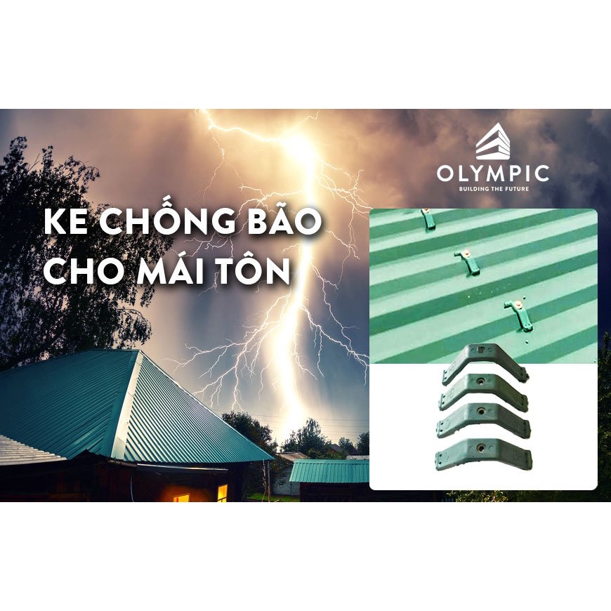 Hộp 100 cùm tôn chống bão màu xanh lá / đỏ