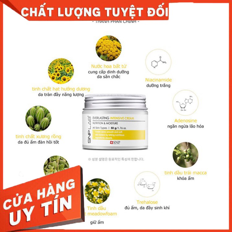 Kem Dưỡng Trắng Chống Lão Hóa Chuyên Sâu Dành Cho Da Nhạy Cảm Da Khô SNP LAB+ Everlasting Intensive Cream