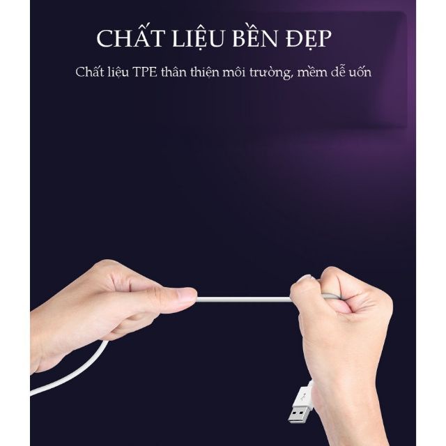 Cáp sạc nhanh Yoobao dài 1m vỏ nhựa TPE - cho nhiều dòng điện thoại -an toàn