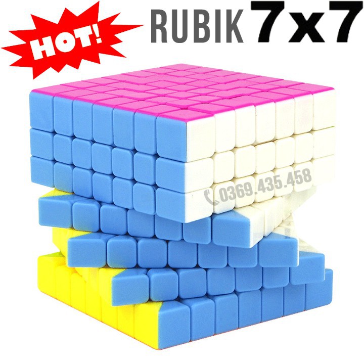 Rubik 7x7 đẹp xoay trơn không kẹt rít  độ bền cao. Đồ chơi Rubik 7x7x7 MF7 7x7 Stickerless 7 tầng Cube