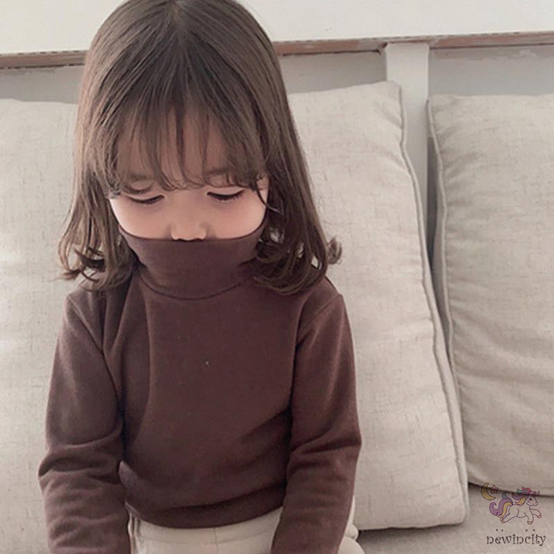 Áo Kiểu Hàn Quốc Cổ Cao Ấm Áp Thời Trang Mùa Đông Cho Bé Gái