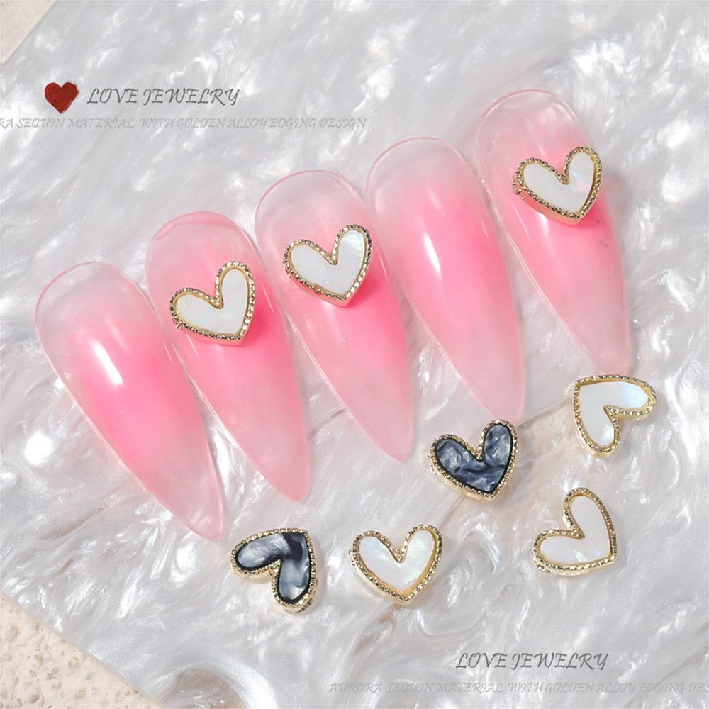 Bộ 10 Hình Dán Móng Tay Nghệ Thuật|Phụ Kiện Trang Sức Bằng Hợp Kim Hình Đá Cẩm Thạch Màu Gradient