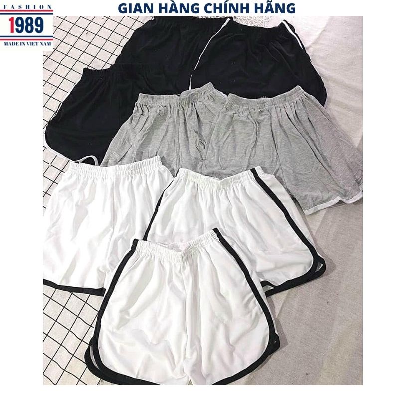 Quần short nữ thể thao viền trắng 3 mầu katun cực xinh sang chảnh tập gym cũng rất phù hợp ulzzang chất co giãn -PHƯ1989