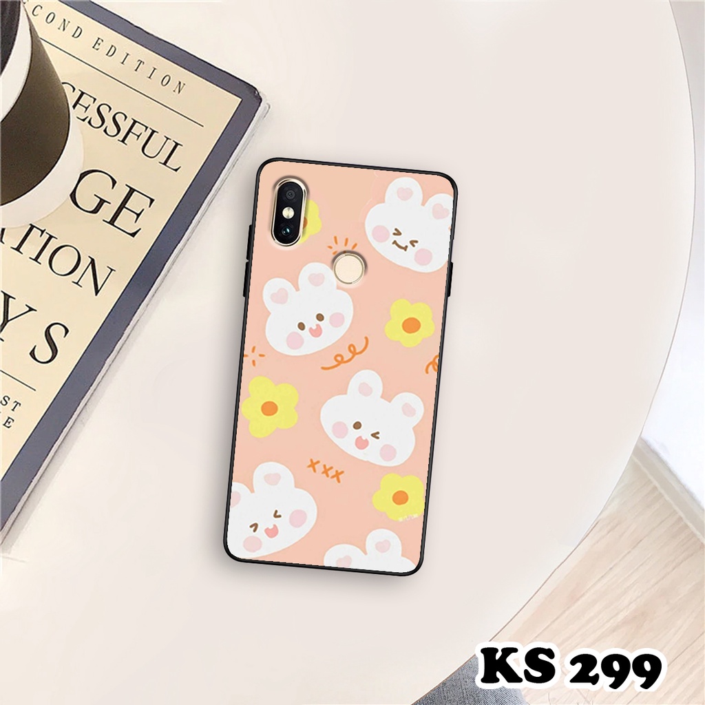 Ốp lưng Xiaomi Redmi Note 6 - Xiaomi Redmi Note 6 Pro - Ốp in hình gấu &amp; thỏ - Lưng nhám viền TPU cap cấp