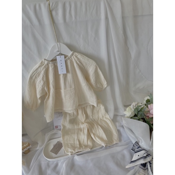 Set áo+ quần limi muslin em bé gái Nanci room