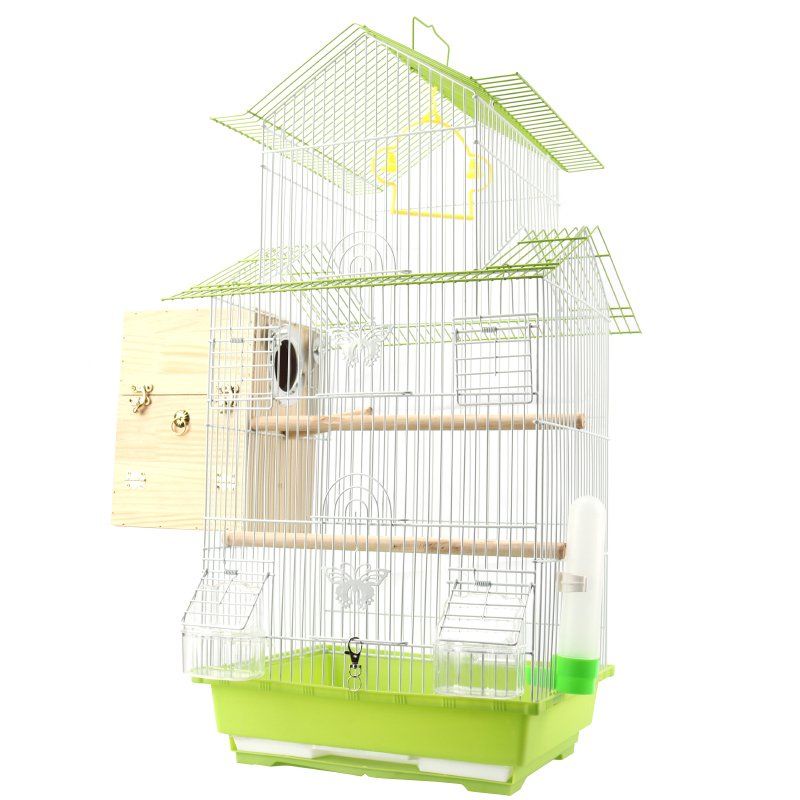 lồng chim inox❉◆✣Budgerigar lồng chim sang trọng hoa mẫu đơn lớn chiều cao bay kim loại biệt thự cảnh nuôi