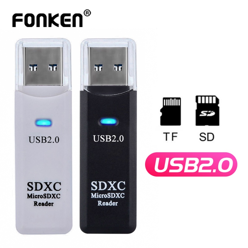 Đầu đọc thẻ nhớ 2 trong 1 Fonken Micro SD TF 2.0 cho máy tính bàn