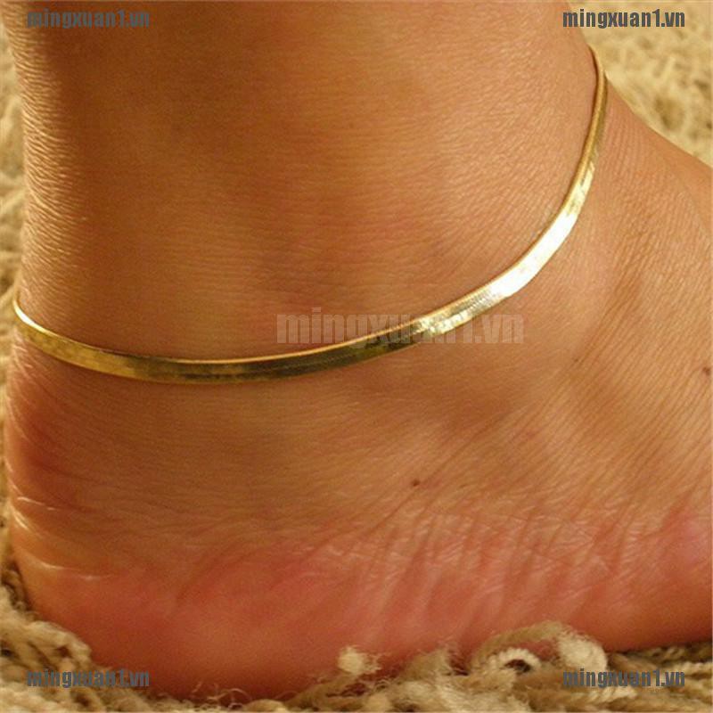 MINONE 1Pc Silver/Gold Plated Chain Ankle Bracelet Anklet Foot Jewelry Beach Jewelry | WebRaoVat - webraovat.net.vn