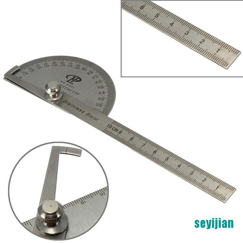 Thước Đo Góc 0-180 Độ Bằng Thép Không Gỉ 100mm