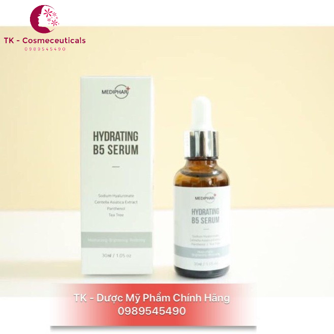 Serum B5 Hydrating Mediphar Cấp Ẩm Phục Hồi, Trắng Da, Mờ Thâm Sạm Nám Chống Lão Hóa Da - 30ml