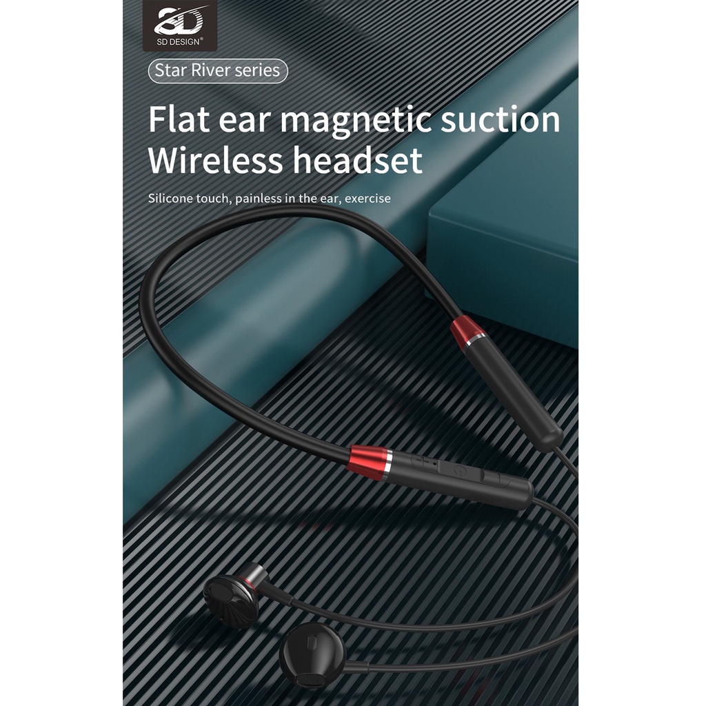 [Bán Chạy] Tai nghe bluetooth thể thao SD PH 18 - Tay nghe quàng cổ không dây bảo hành 1 năm, Pin trâu 5 tiếng