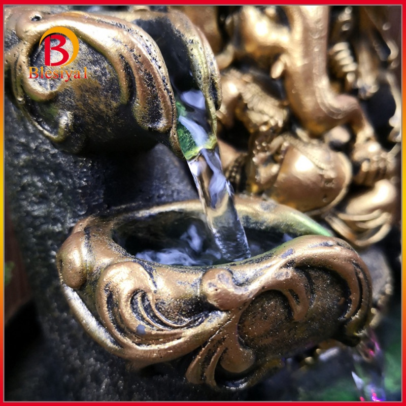 [BLESIYA1] Hindu Ganesha Statue Water Fountain Led Waterscape Living Room Decor Arts