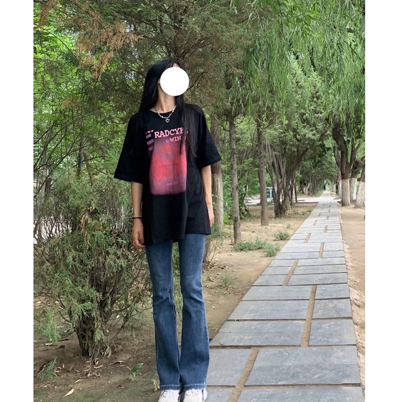 Quần jeans Nữ Lưng Cao Ống Loe Thời Trang Hàn Quốc