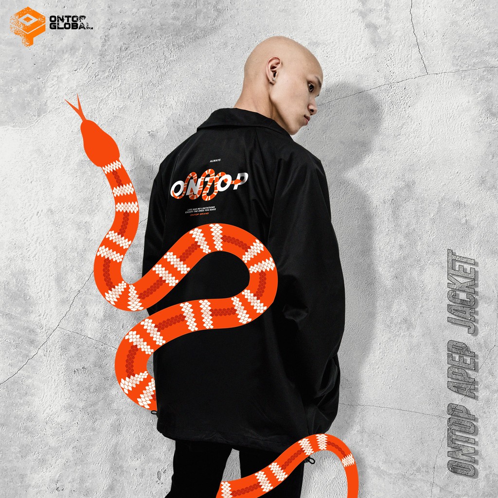 Áo khoác nam bomber da lộn cổ trụ local brand ONTOP OS Track O16-AK8