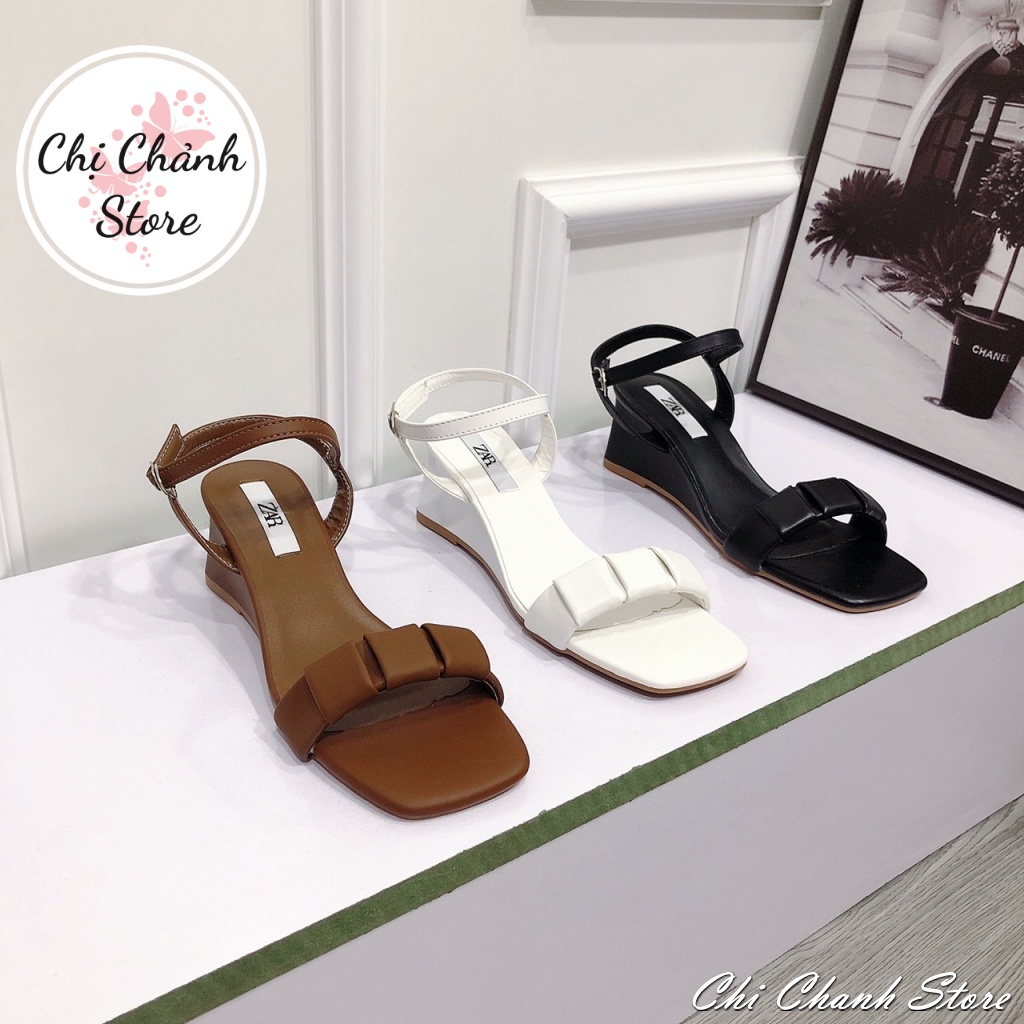Sandal Nữ Liền Gót Cao 5p Quai Gấp Mềm Hàng Chuẩn Form Lên Chân Cực Xinh - Chi Chanh Store