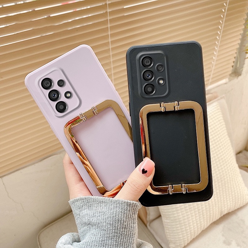 Ốp Điện Thoại tpu Silicon Mềm Màu Trơn Có Giá Đỡ Kim Loại Cho samsung galaxy a53 a73 a13 a23 a33 m33 m23 4g 5g galaxya53