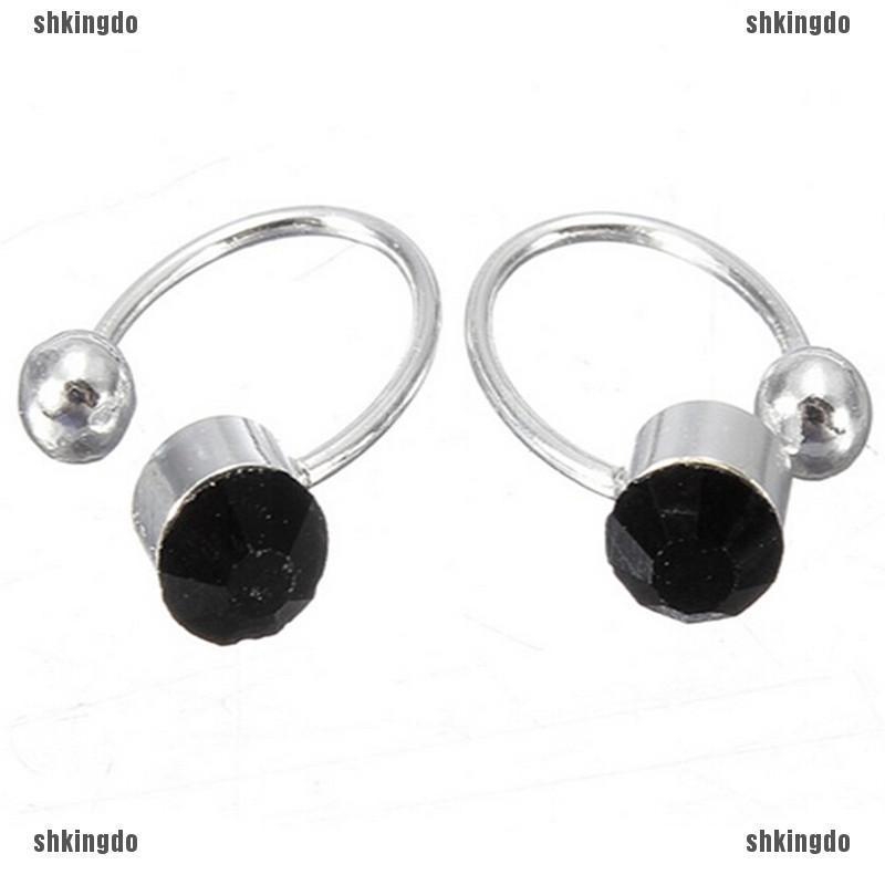 Khuyên đeo vành tai hình chữ U đính đá nhân tạo xinh xắn