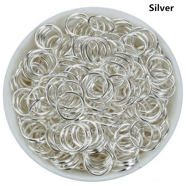 Set 200 vòng thép không gỉ 4/5/6/8/10/12mm dùng làm trang sức thủ công