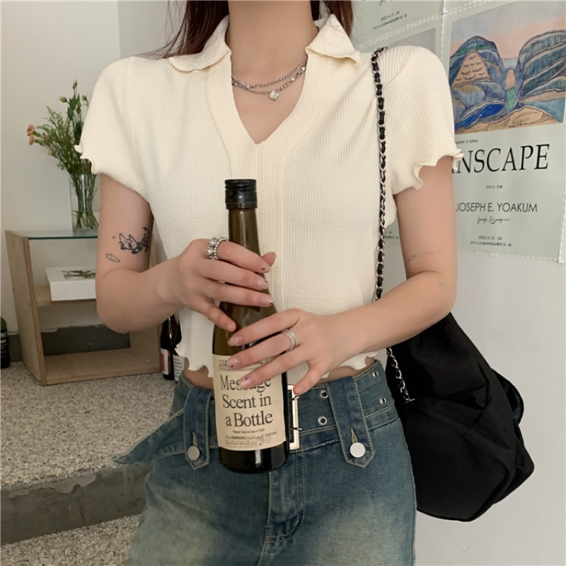 Áo Thun polo Tay Ngắn Quyến Rũ Thời Trang Mùa Hè Cho Nữ