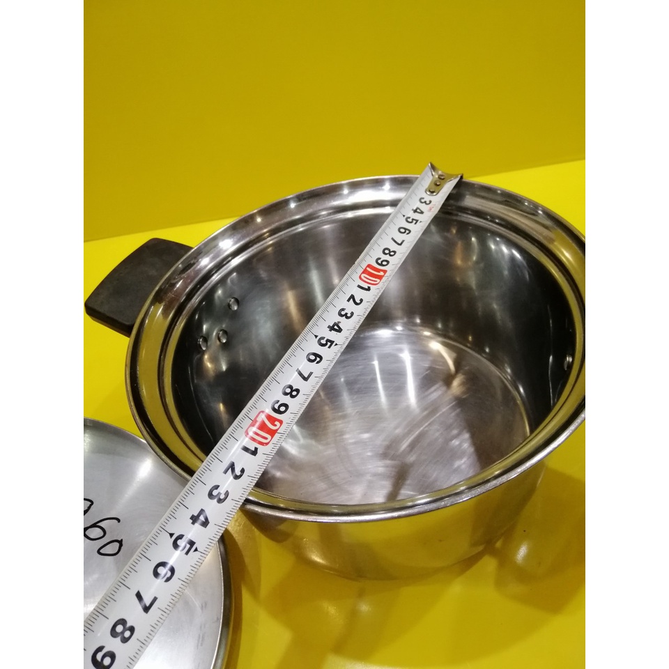 Nồi inox nội địa Nhật, size 23cm, cao 12cm (mã 960), Dùng được bếp từ