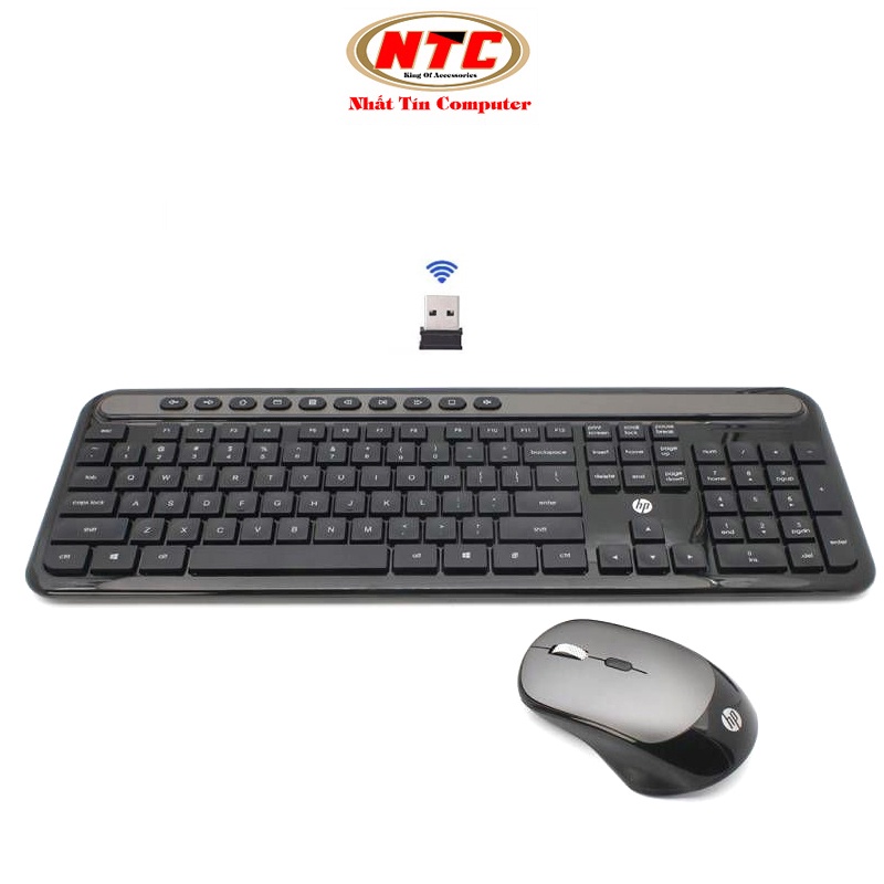 Bộ phím chuột wireless cao cấp HP CS500 tích hợp 10 phím multimedia - con lăn hợp kim cực đẹp (Đen) - Nhất Tín Computer