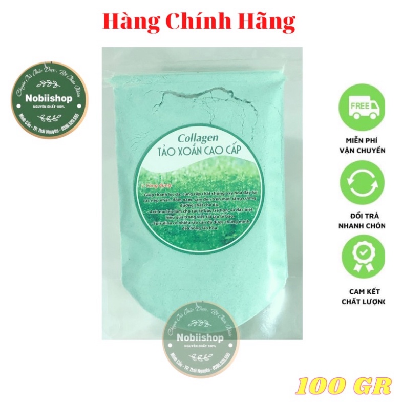 100Gr Bột Nạ Dẻo Tảo Xoắn Cao Cấp Nobiishop Đắp Mặt Nạ Dưỡng Da Handmade