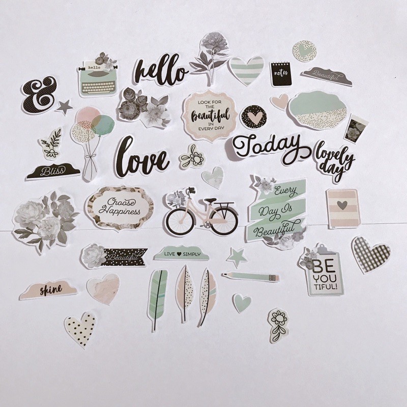 Die Cut Sticker trang trí love box scrapbook các chủ đề khác