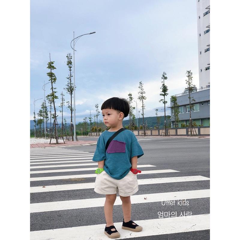 ÁO THUN PHONG CÁCH HÀN QUỐC CHO BÉ GÁI VÀ BÉ TRAI ĐẮP CHỮ NHẬT FORM CHUẨN