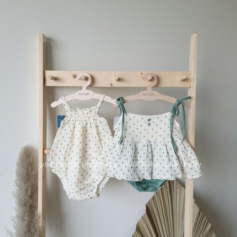 body chấm bi muslin cao cấp