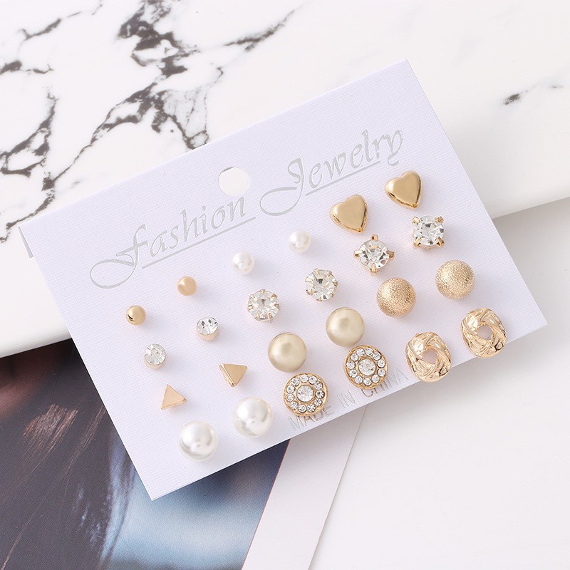 Sét 12 Đôi Bông Tai Nữ Đẹp❤️FREESHIP❤️khuyên tai nữ nhỏ xinh phong cách Hàn Quốc điệu đà đáng yêu mã 007