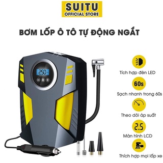 Bơm lốp ô tô, máy bơm lốp ô tô xe hơi điện tử tự ngắt SUITU