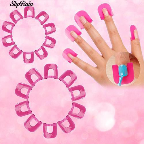 Bộ 26 Khuôn Sơn Móng Tay Chống Tràn + Kẹp Nhựa Chuyên Dụng