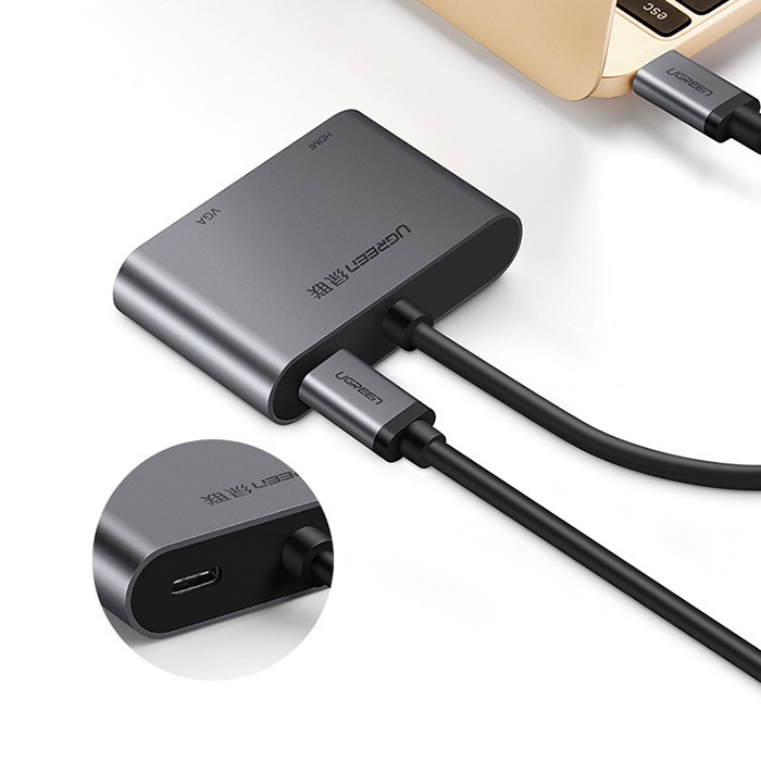 Cáp Chuyển USB Type C sang HDMI Và VGA Ugreen 50505