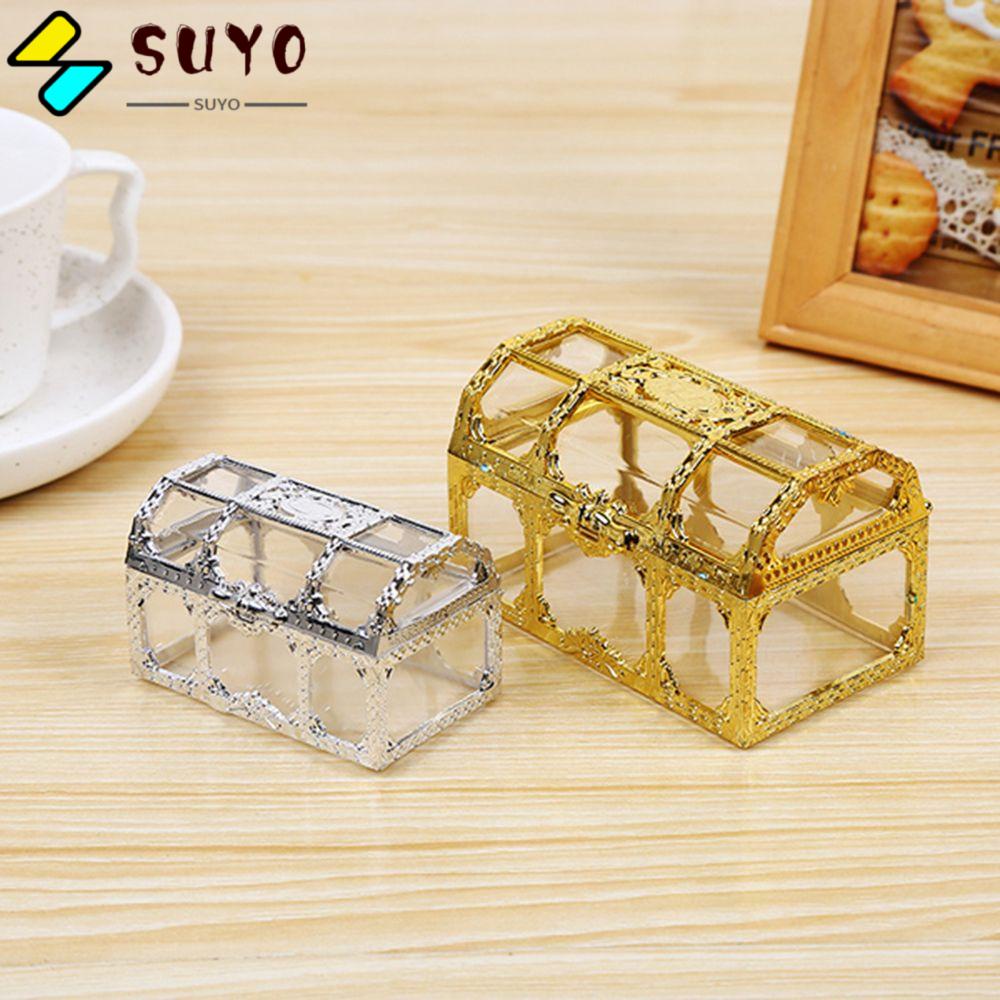 Hộp đựng quà lưu niệm chất liệu bằng nhựa trong suốt hình rương kho báu