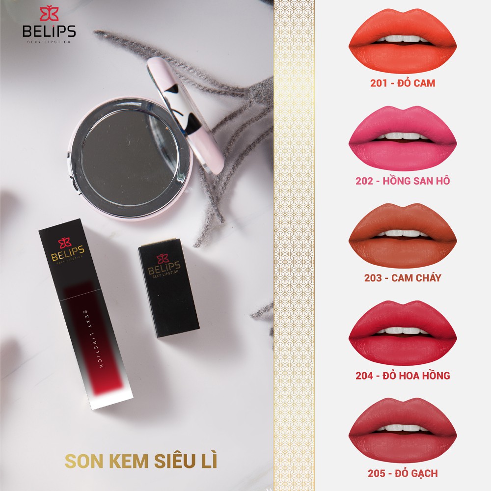 Combo 5 Son Môi Belips, Son kem không chì (Tặng Túi + Hộp + Thẻ BH) | BigBuy360 - bigbuy360.vn