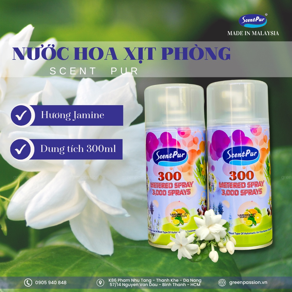 Nước hoa xịt phòng ScentPur 300ml Với 09 Hương Thơm