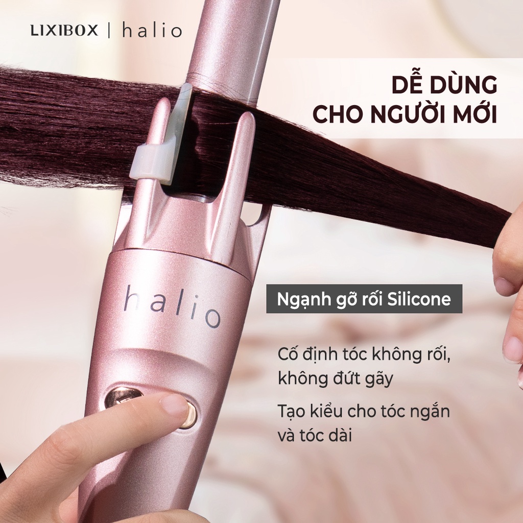 [Mã COSLIXI giảm 250k đơn 999k] Máy Uốn Tóc Tự Xoay 360 Độ Ion Âm Halio Auto Rotating Hair Curler