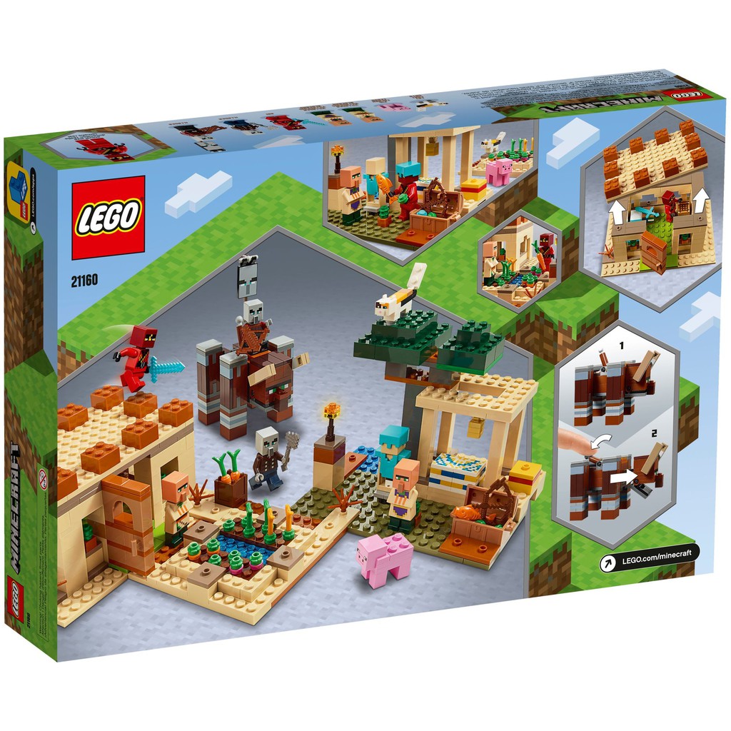 LEGO MINECRAFT CHÍNH HÃNG - CUỘC ĐỘT KÍCH CỦA BỌN ILLAGER - MÃ SP 21160