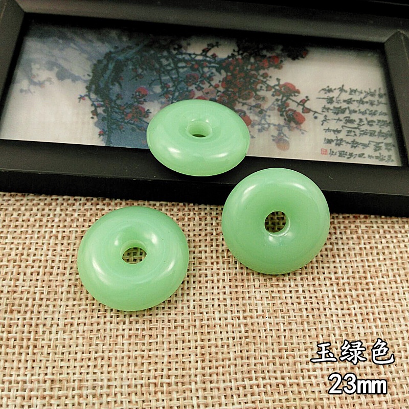(1 cái)Ngọc bội xanh 28mm, 25mm, 23mm Nguyên liệu làm trang sức cổ trang, Nguyên liệu diy