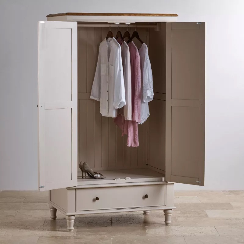 Tủ áo 2 cánh Shay gỗ sồi IBIE nhiều tùy chọn
