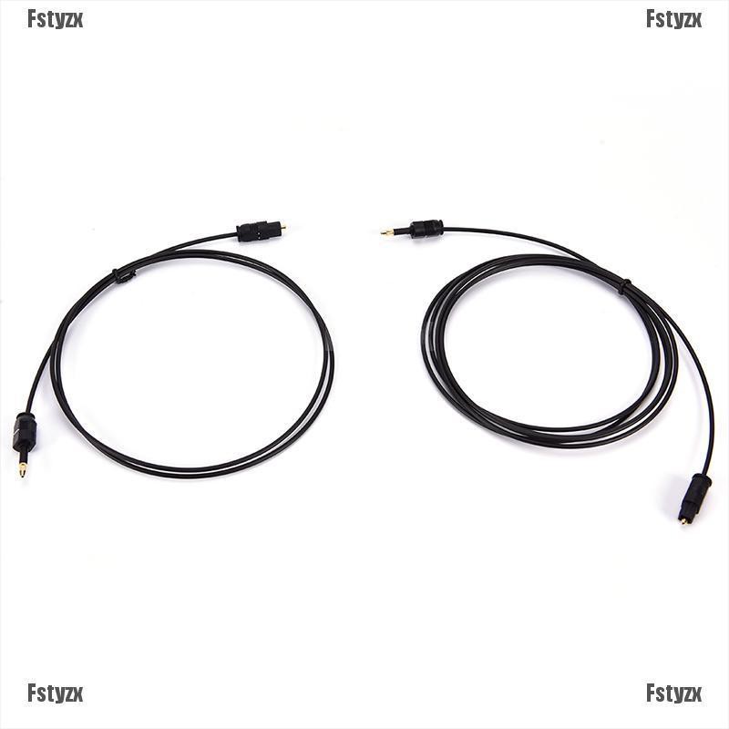 Fstyzx Black Audio Cable TOSlink Plug to MINI-TOSLink OPTICAL 3.5mm Jack 0.5m