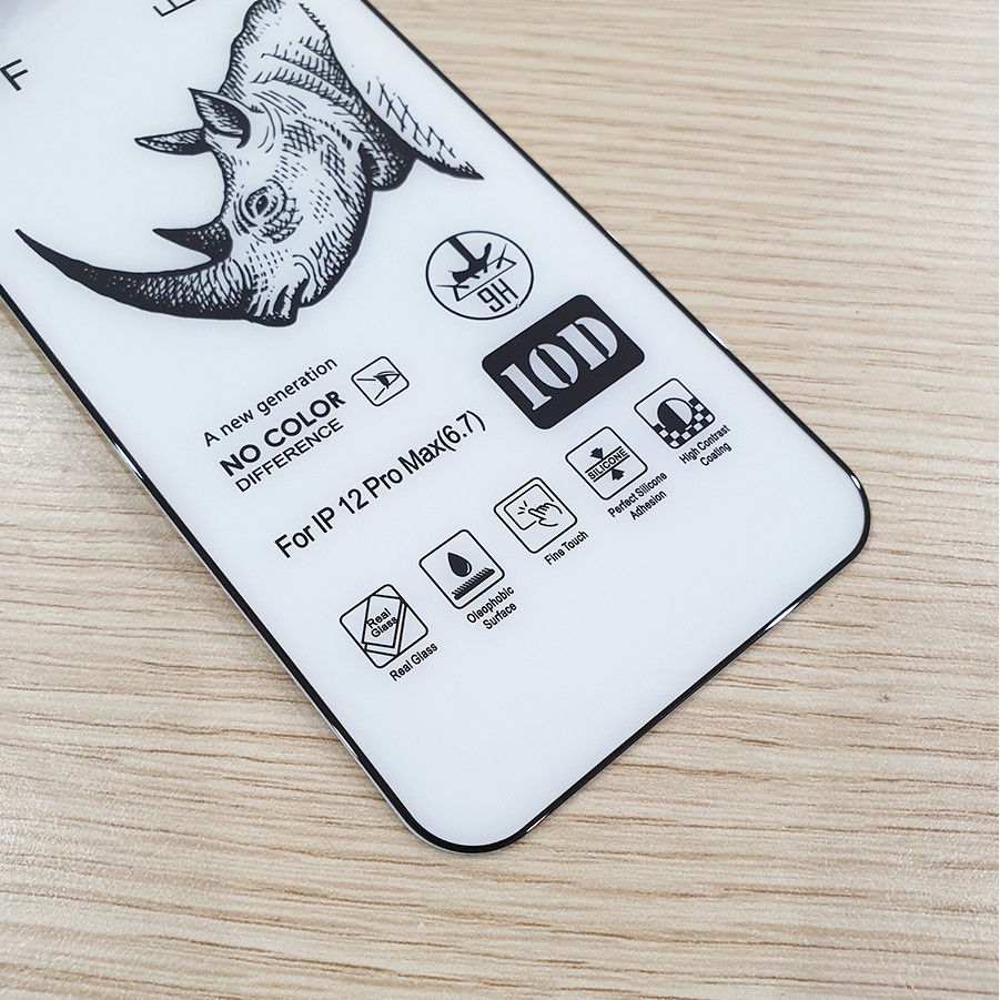 Dán cường lực phủ màn hình 10D tê giác iPhone 12 Mini/ 12/ 12 Pro/ 12 Pro Max