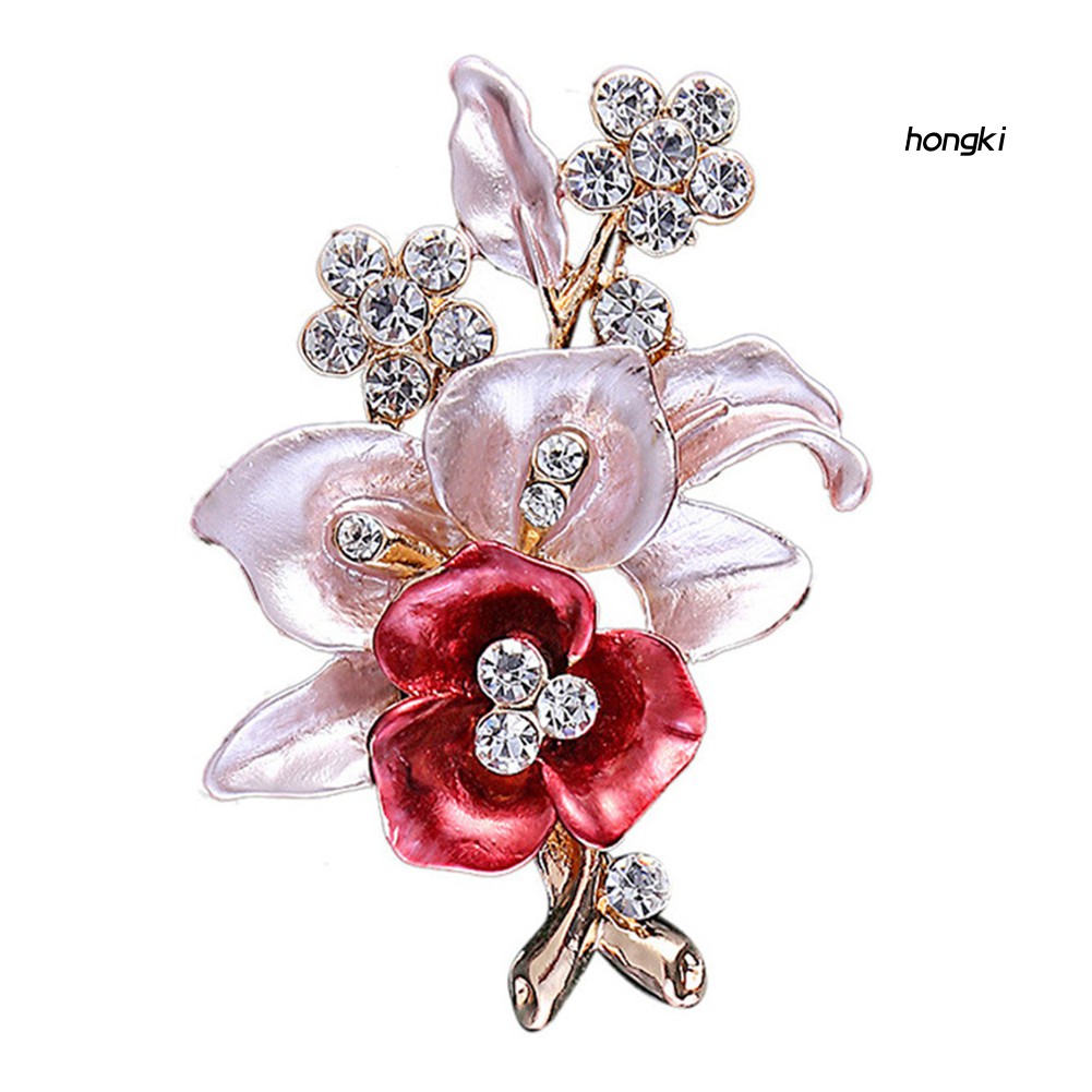 Ghim Cài Áo Hình Hoa Đính Kim Cương Giả Thời Trang Cho Nữ