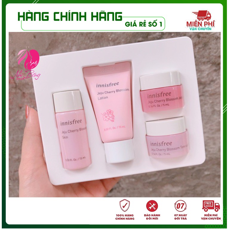 [Hàng Auth Hàn Quốc] Bộ Dưỡng Trắng Da - Bộ dưỡng da chiết xuất Từ Hoa Anh Đào Innisfree Jeju Cherry Blossom Kit